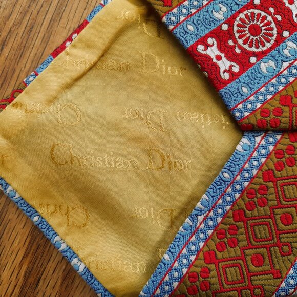 Vintage Christian Dior Neck Tie Retro 1970s 70s Polyester Wide Necktie - Picture 3 of 11